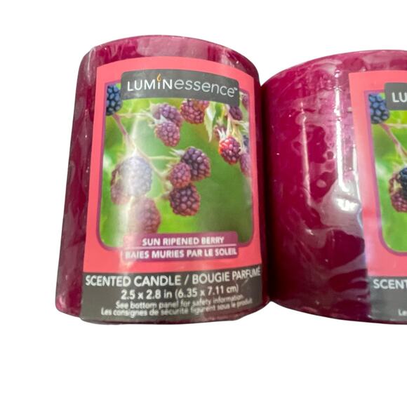 Luminessence Sun Ripened Berry Scented Candle 7oz Hostess Holiday Gift Lot of 2 - Picture 5 of 9